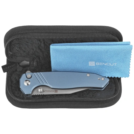 Nóż składany Sencut Selkyris Blue Aluminium, Stonewashed D2 (S25068-3)