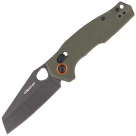 FoxEdge Crew Knife OD Green G10, Black Stonewashed 9Cr14Mov (FE-040 G10OD)