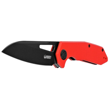 Kubey Knife Vagrant Red G10, Black Stonewashed 14C28N by Maksim Tkachuk (KU291K)