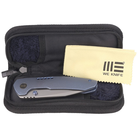 WE Knife Trogon Blue Titanium, Silver Bead Blasted CPM 20CV by Brian Brown (WE22002B-1)