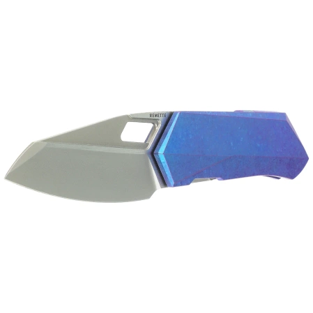 Nóż składany Remette RT-Woodpecker Crystal Blue Titanium, Hand Grinding Pearlescent M390 (RTWP-IB)