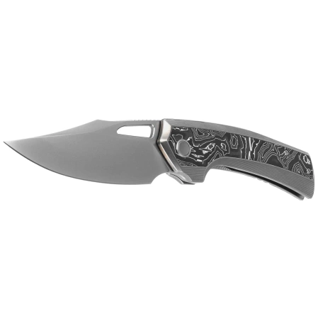 Nóż składany WE Knife Nefaris LE No 097/155 Polished Bead Blasted Titanium / Aluminium Foil / CF, Polished Bead Blasted CPM 20CV (WE22040F-2)