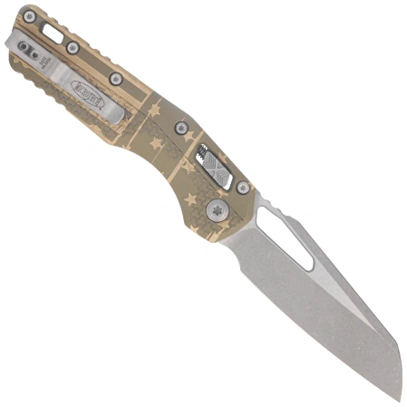 Microtech MSI S/E Knife Moss Green USA Flag Tri-Grip Polymer, Apocalyptic M390MK by Tony Marfione (210T-10APPMMGFLAG)