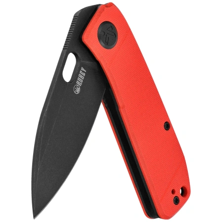 Kubey Hyde Knife Red G10, Blackwashed 14C28N by Colin Maisonpierre (KU2104F)