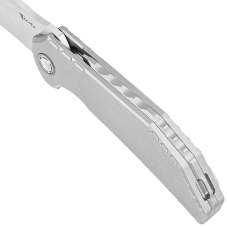 Reate Knife Tiger Diamond Texture Titanium, Belt Satin M390 by Alvin Lee (TG TDP.SAT)