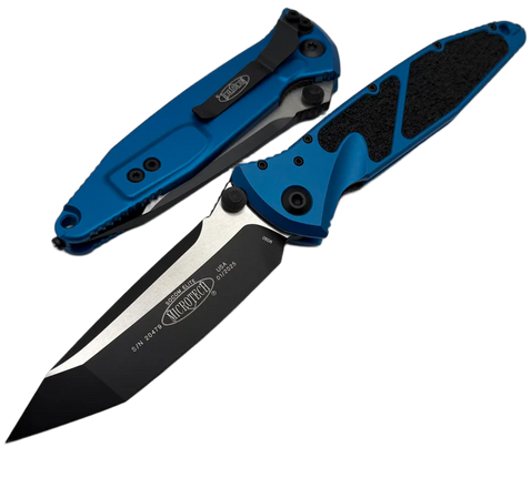 Nóż składany Microtech Socom Elite T/E-M Blue Aluminium, Black M390MK by Tony Marfione (161-1BL)