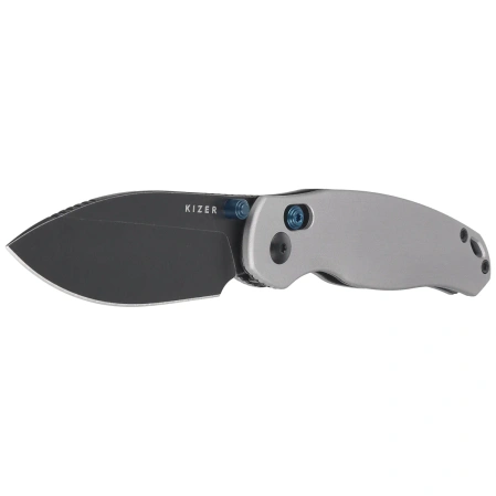 Kizer Phoca CD Knife Light Gray Aluminum, Black Stonewashed 14C28N (V3781CDA2)