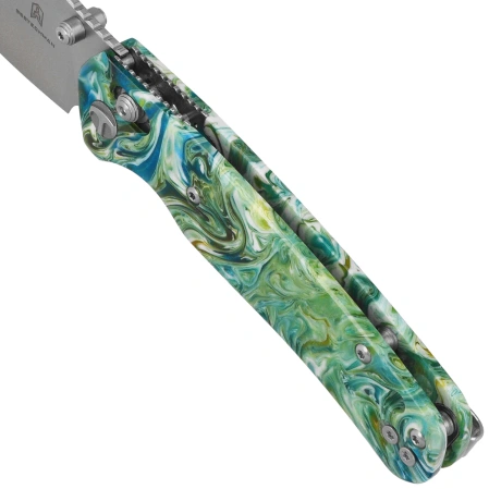Nóż składany Bestechman Cicada's Wing Green Resin, Satin 10Cr15MoV (BMK06P)