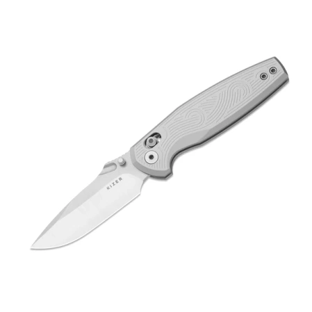 Kizer Khamsin Knife Silver Aluminium, Satin Nitro-V by Maksim Epifantsev (V3791A3)