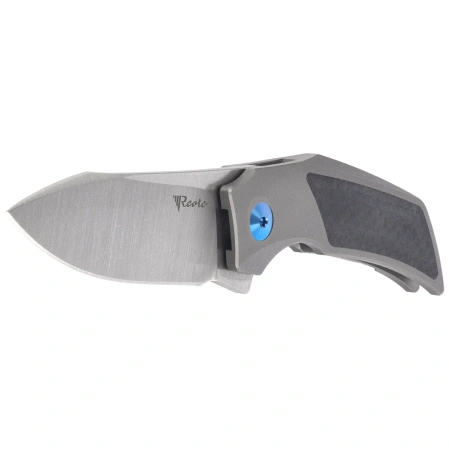 Reate T2500 Knife Gray Titanium / Carbon Fiber, Satin M390 by Tashi Bharucha