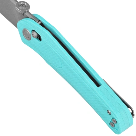 Bestech Mothus Knife Light Blue G10, Bead Blast / Fine Stonewashed 14C28N by Kombou (BG67D)