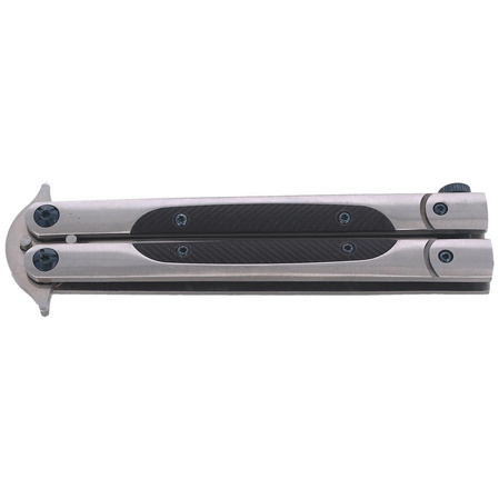 TOKISU Balisong Black G10/Steel, Satin butterfly knife (02174)