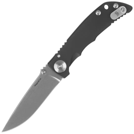 Spartan Blades Harsey Folder 3.25 Black PVD Titanium, Gray HW, Stonewashed MagnaCut by William W. Harsey (SF10 Custom Black PVD Frame)