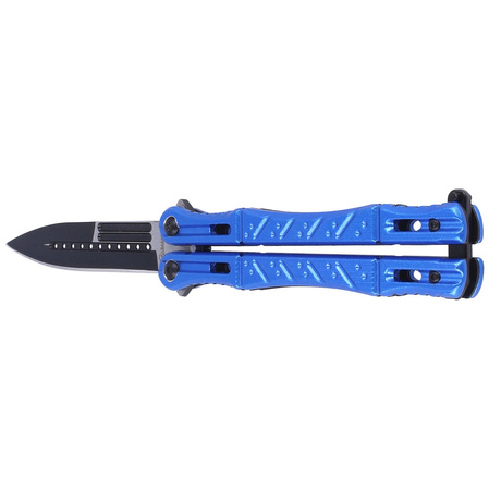 Nóż składany motylek Martinez Albainox Balisong Blue Aluminium, Black Blade (02101)