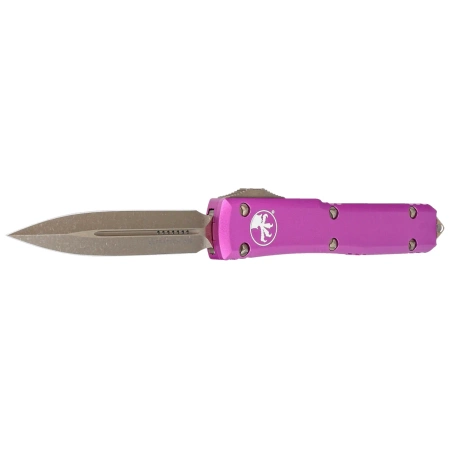 Microtech Ultratech D/E OTF Knife Violet Aluminum, Bronzed Apocalyptic M390 by Tony Marfione (122-13APVI)