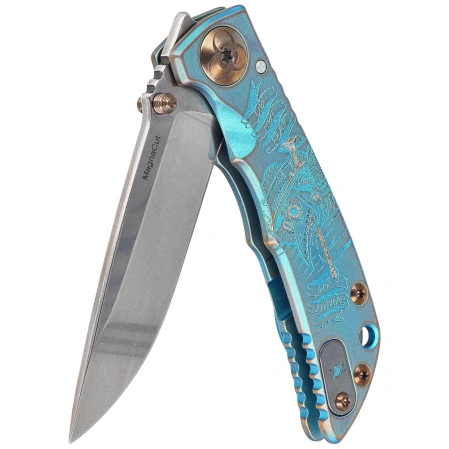 Nóż składany Spartan Blades Harsey Folder 3.25 Plague Doctor Green Titanium, Stonewashed MagnaCut by William W. Harsey (SF10 Custom Plague GRN)