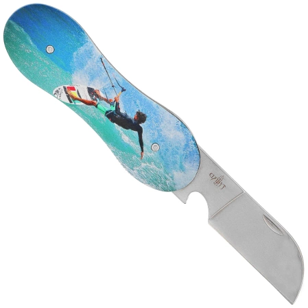 Nóż składany Third Decor Habitat N119J Kitesurf Double-Sided 3D Kitesurfer Aluminium, Mirror-Polished 420 (TH-N119J)