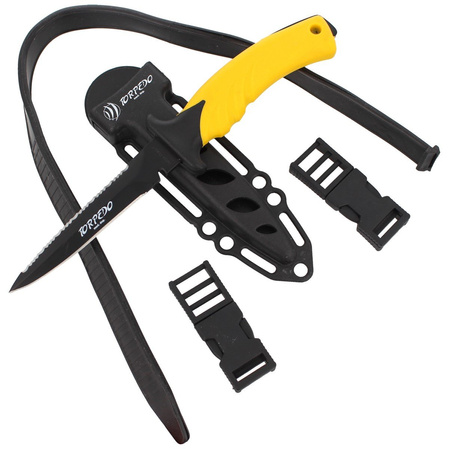Nóż nurkowy MAC Torpedo 11 Yellow PP-TPE, Black Idroglider W 1.4060