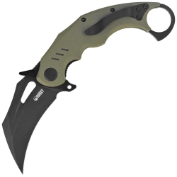 Kubey Wrath Knife Green G10, Blackwashed 14C28N by MUZI Design (KU261F)