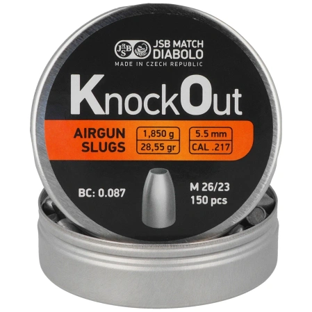 Śrut JSB Slug KnockOut .218 / 5.50 mm, 1.850 g, 150 szt. (546129-150)