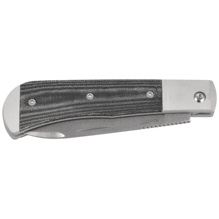 Kizer Trestle D Knife Silver Aluminum / Black Norplex UltreX Micarta, Stonewashed Nitro-V by Azo (V3760A1)
