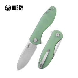 Kubey Knife Master Chief Jade G10, Beadblasted 14C28N by Keanu Alfaro (KU358L)