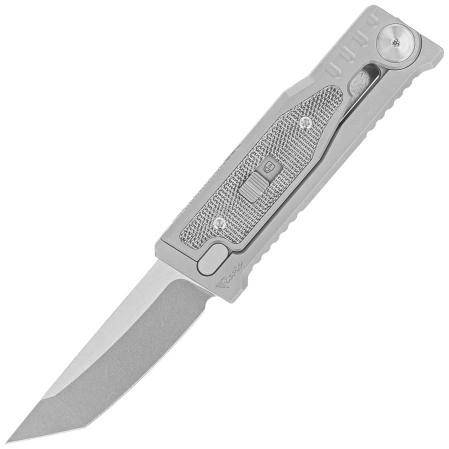 Reate Knife Mini EXO OTF Gravity T/E Bead Blasted Titanium/Black Micarta, Stonewashed CPM 3V
