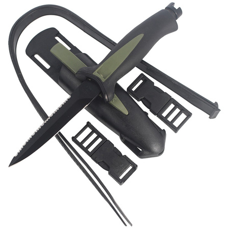 MAC Aquatys 11 2 Diving Knife Green-Black PP-TPE, Black Idroglider W 1.4060