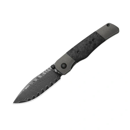 Nóż składany Kizer Coywolf Gray Titanium / Black Carbon Fiber, Acid-Washed Damascus by Derek Sharon (Ki3685A1)