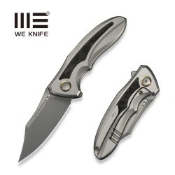 WeKnife Varg Gray Titanium / Black-Yellow Carbon Fiber, Stonewashed MagnaCut (WE25074-2)