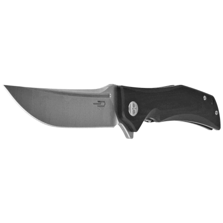 Bestech Scimitar Black G10, Stonewashed/Satin D2 Knife (BG05A-1)
