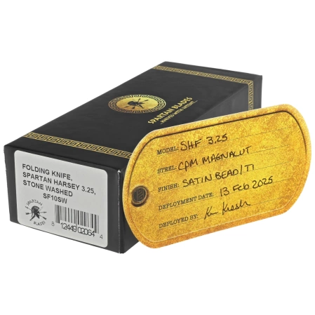 Nóż składany Spartan Blades Harsey Folder 3.25 Gray Titanium, Gray HW, Stonewashed MagnaCut by William W. Harsey Jr. (SF10SW)