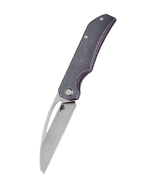 Bestech Taipan Knife Purple/Black Titanium, Hand Rubbed Satin MagnaCut by James Lowe (BT2503H)