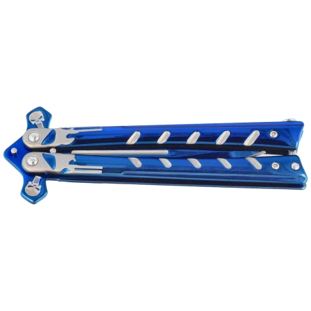 Nóż motylek Martinez Albainox Balisong Skull RainBlue Steel, RainBlue 3Cr13Mov (02282)