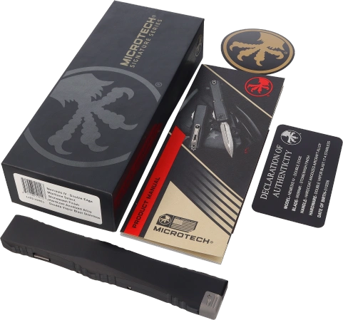 Nóż automatyczny OTF Microtech Nemesis Gen IV D/E Marfione Select Black Aluminium, Stonewashed M390MK by Tony Marfione (1152-10MS1)