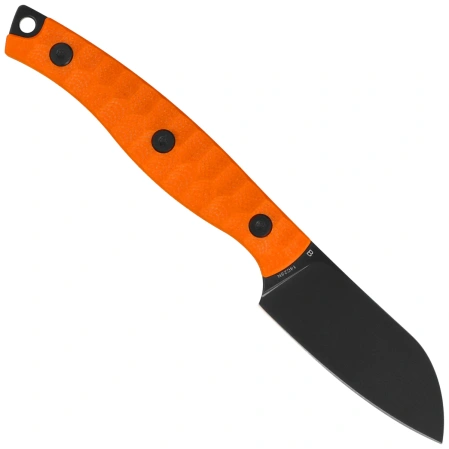 Bestech Heidiblacksmith#3 Sheepsfoot Knife Orange G10, Black PVD 14C28N by Heidi (BFK07B)