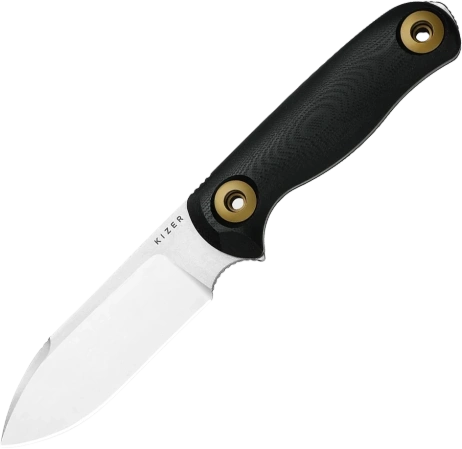 Kizer Drop Bear Fix 3 Knife Black G10, Stonewashed 14C28N by Azo (1101A1)