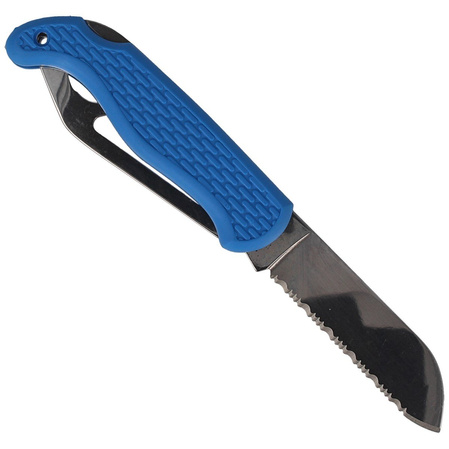 Nóż żeglarski MAC Boat 2 Blue PP-TPE, Satin W 1.4034