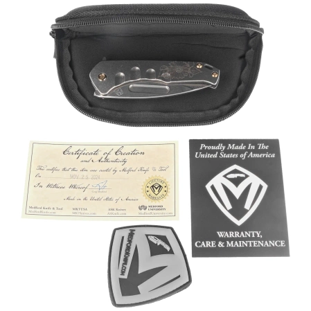 Nóż składany Medford Praetorian Slim DP Tumbled ''Deep-Cut Sunflower'' Titanium, Bronze HW/Clip, Tumbled S45VN by Greg Medford (MKF2084TD-01TM-T1C1-Q4)