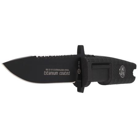 Nóż K25 RK-31910 Black Rubber, Black Titanium 7Cr17Mov