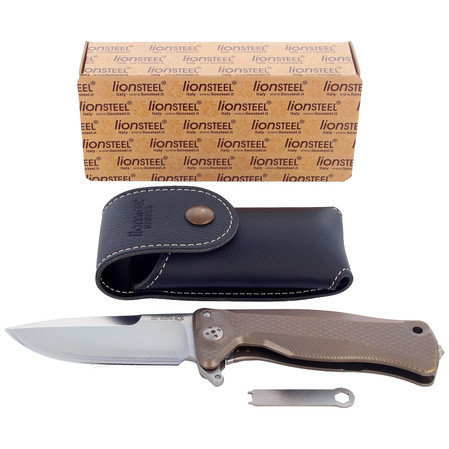 LionSteel SR11 Bronze Titanium, Satin Sleipner by Molletta Knife (SR11 B)