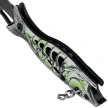 Martinez Albainox Fishing 3 Knife Key-ring Green Aluminum, Black 3Cr13Mov (25145 GR)