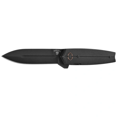 Fox Pacifico Knife Black PVD Titanium, Black Stonewashed PVD MagnaCut by Bob Terzuola (FX-ATC-OG02 TIPVDSW)