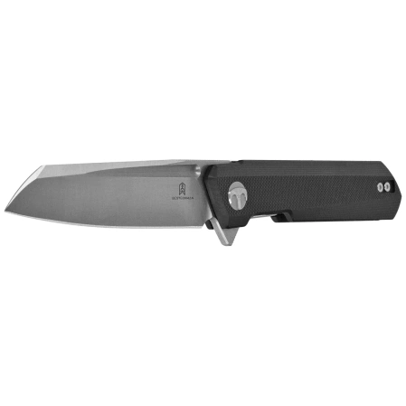Bestechman Dundee Sheepfoot Knife Black G10, Stonewashed/Satin D2 by Ostap Hel (BMK09A)