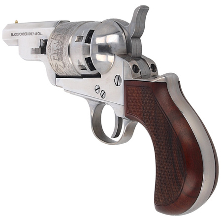 Pietta 1851 Colt Navy Yank Steel Old Silver Snubnose .44 Revolver (YASOS44MTLC)