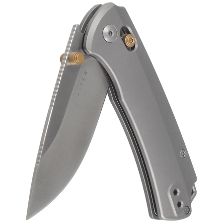 Kizer T1 CD Knife Silver Titanium, Satin M390 by Uli Hennicke (Ki3490.2CDA1)