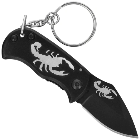 Nóż składany brelok Third Decor Habitat Escorpion Black Aluminium Scorpion, Black Laser-Cut Scorpion 420 (N201S)