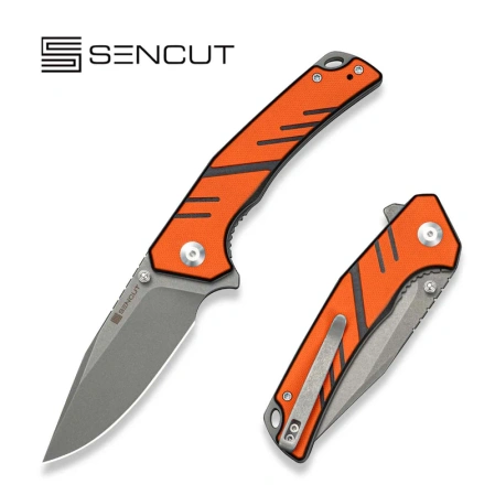 Sencut Quirk Knife Orange-Black G10, Gray Stonewashed D2 (S25099-1)