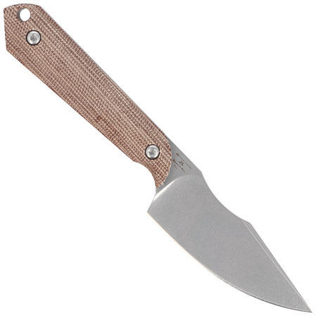 Nóż Kizer Mini Harpoon Brown Micarta, Stonewashed AEB-L by Maverick Customs (1040S7)