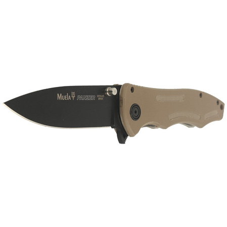 Muela Panzer-10DES Desert PTB/Fiber Glass Knife, Black PTFE X60CrMoV15
